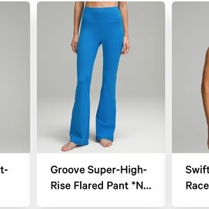 poolside blue groove super high rise flare pant nulu